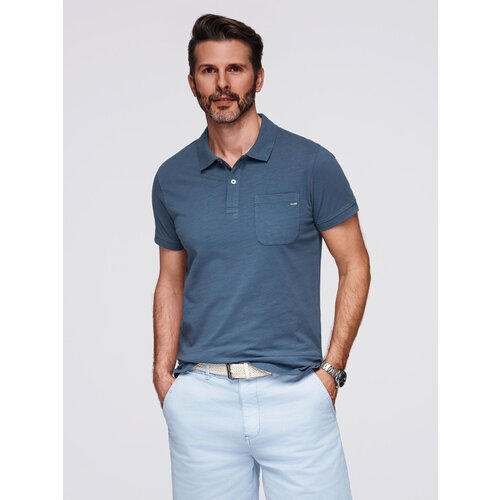 Ombre Men&amp;#039;s polo t-shirt with decorative buttons Slike
