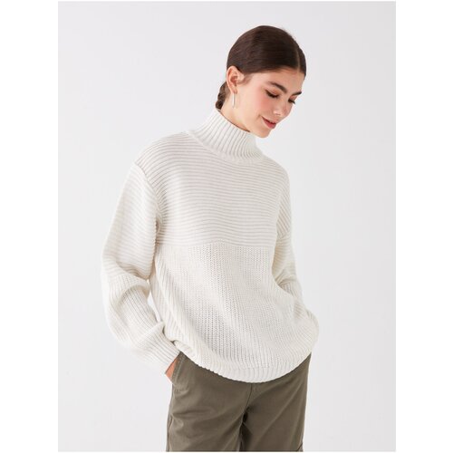 LC Waikiki Half Turtleneck Women's Knitwear Sweater with Straight Long Sleeves Oversize Slike