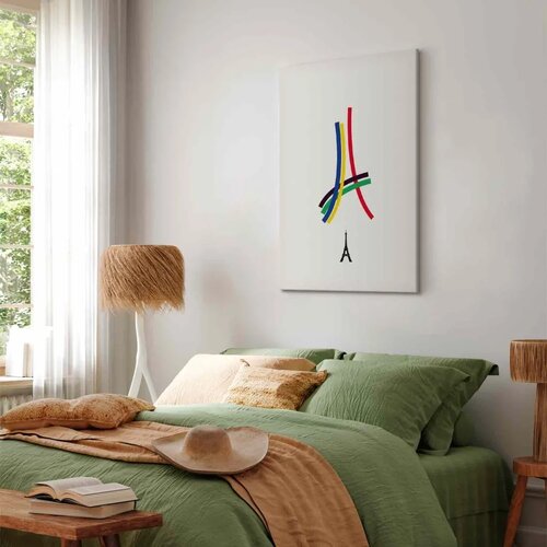  Slika - Eiffel Tower - Colorful Graphics - Abstraction 80x120 Premium Print Slike