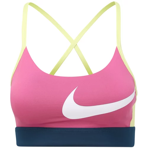 Nike Športni nederček temno modra / limeta / roza