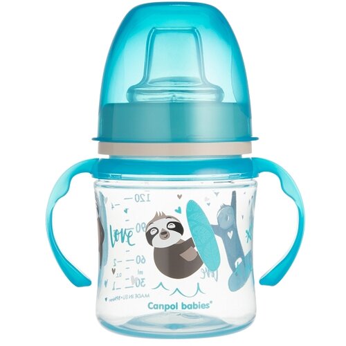 Canpol BABIES SOLJA SA DRSKAMA KOJE SVETLE U MRAKU 6M+ "EXOTIC ANIMALS" - 120ml - BLUE Cene