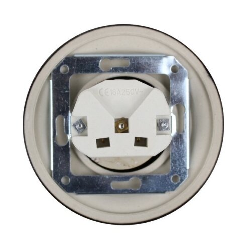  Elhard - Keramička retro kućna utičnica sa okvirom SCHUKO 230V crna Slike