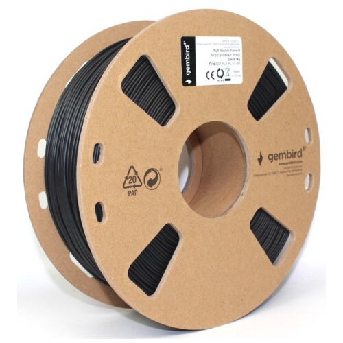 Gembird 3dp-pla-fl-01-bk pla flexibilni filament za 3d stampac 1.75mm, kotur 1kg black (1750) Cene