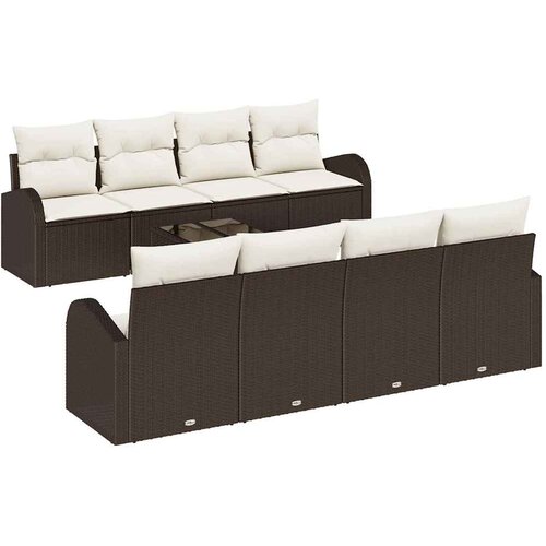  Sjedeća garnitura za vrt 9 kom. Smeđa poliratan 55.0 x 55.0 x 37.0 cm Slike