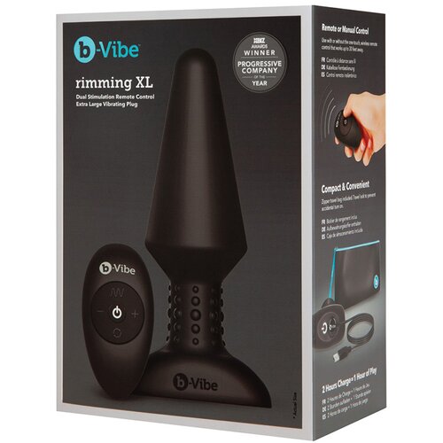 b-Vibe Analna kupa Rimming XL, 16cm, Crna Cene