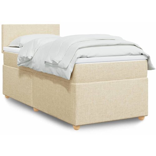  The Living Store Box spring postelja z vzmetnico krem 80x200 cm blago - Box Spring Postelja, (21458262) Slike