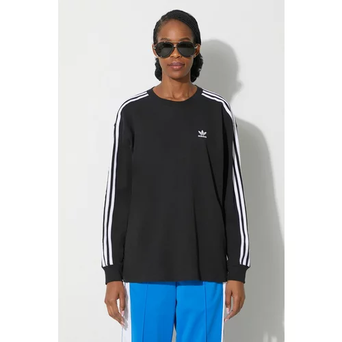 Adidas Majica z dolgimi rokavi 3-Stripes Longsleeve ženska, črna barva, IU2412