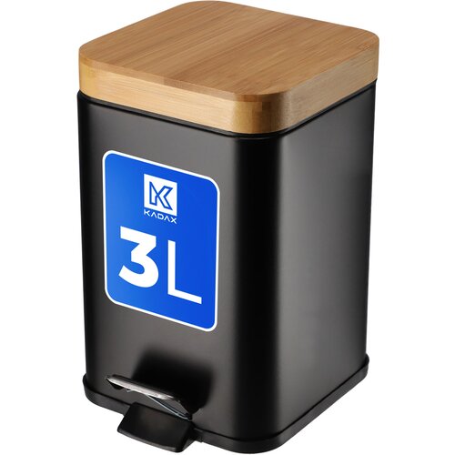 KADAX Ko&scaron; za odpadke iz belega bambusa, nagibni s pedalom, 3 l, (5000356677) Cene