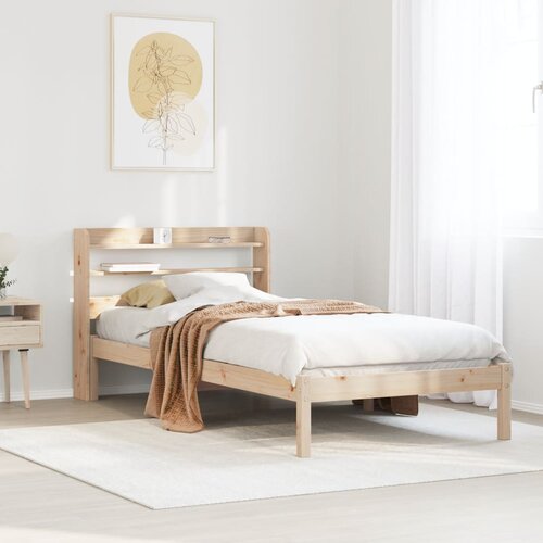 VidaXL Posteljni okvir brez vzmetnice 90x200 cm trdna borovina Slike