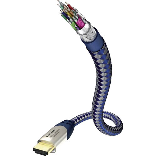 Inakustik HDMI kabel HDMI-A vtič, HDMI-A vtič 2 m srebrno-modra 0042302 avdio povratni kanal, pozlačeni konektorji, obložen, Ultra HD (4k) HDMI HDMI k, (20410558) Cene
