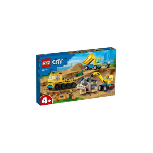 Lego City 60391 Gradbeni tovornjaki in žerjav z rušilno kroglo
