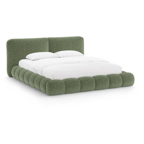 Micadoni Zeleni tapecirani bračni krevet s prostorom za odlaganje s podnicom 200x200 cm Solange &amp;ndash; Slike