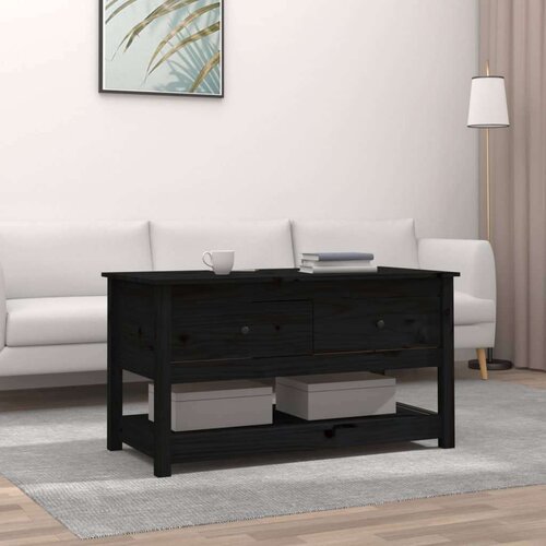  Stolić za kavu crni 102x49x55 cm od masivne borovine Slike