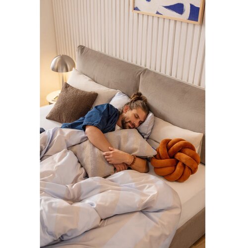 Bonami Selection Smeđe-sivi tapecirani bračni krevet s podnicom i prostorom za odlaganje 180x200 cm Thessa Pillow &amp;ndash; Slike