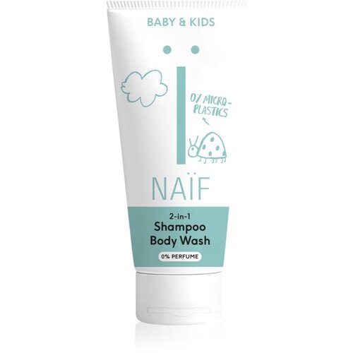 Naif Baby &amp;amp; Kids 2-in-1 otro&amp;scaron;ki gel za umivanje in &amp;scaron;ampon brez di&amp;scaron;av 200 ml Slike