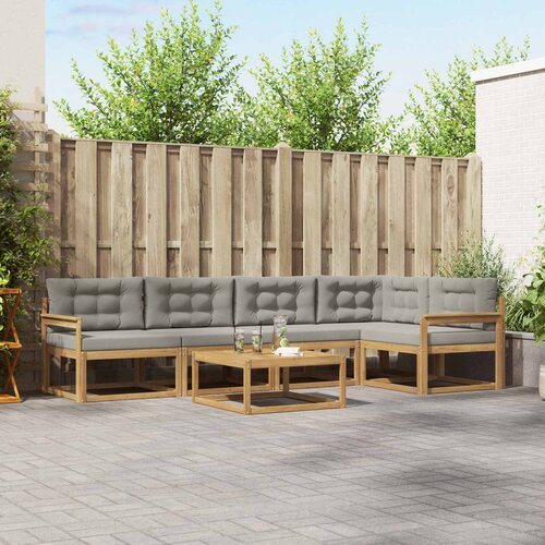 Set vanjskih sofa 6 kom. Bijela i svjetlosiva Poliester Cene