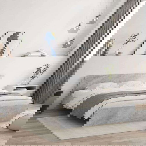  Posteljni okvir z vzglavjem betonsko siv 150x200 cm, (20952841) Cene