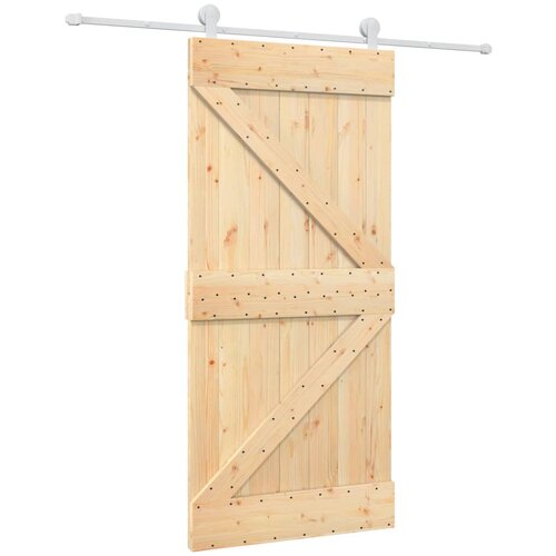 vidaXL Drsna vrata s kompletom vodil 95x210 cm trdna borovina, (20999094) Cene