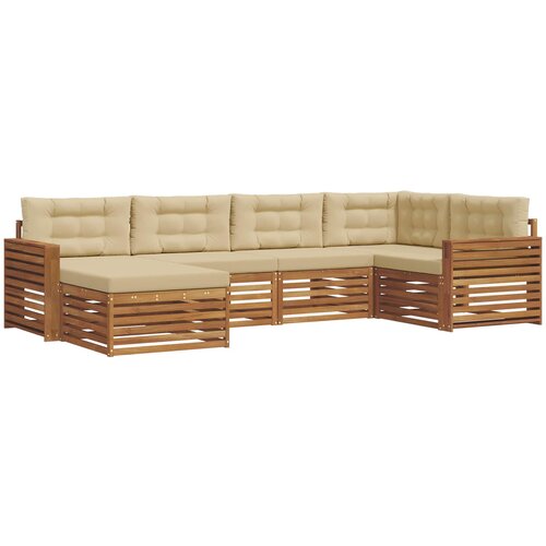  Set vanjskih sofa 6 kom. Prirodna i bež 331 x 172,5 x 73 cm Slike