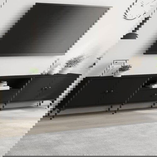 VidaXL TV ormarić s ladicom crni 200 x 25 x 44 cm konstruirano drvo Slike