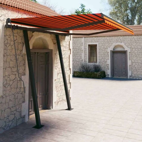  Avtomatsko zložljiva tenda s stebrički 3,5x2,5 m oranžna/rjava, (20728743) Cene