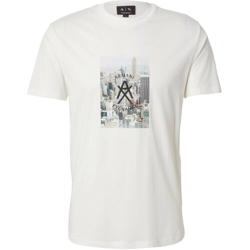Armani Exchange Majica svetlo modra / siva / črna / off-bela Cene