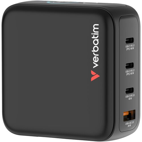 Verbatim Mini GaN Charger 140W mit Display 3xUSB-C +1xA 30240 Cene