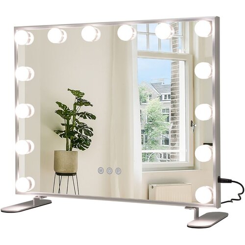 Costway LED ogledalo za ličenje s 3 načini osvetlitve 50x 40cm, (5000276242) Cene