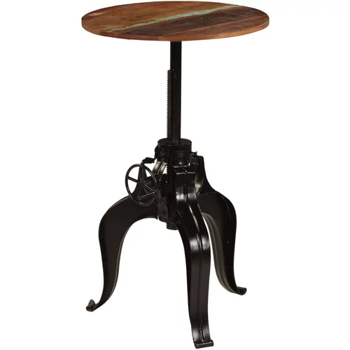 vidaXL Barska miza iz trdnega predelanega lesa 60x(76-110) cm