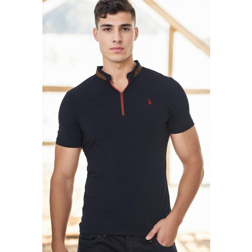 Dewberry T8571 ZIPPER MEN'S T-SHIRT-NAVY-2 Cene