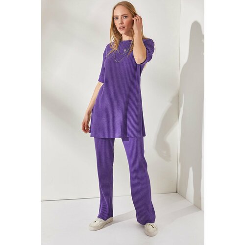 Olalook Women's Purple Short Sleeve Tops and Bottoms Lycra Suit Slike