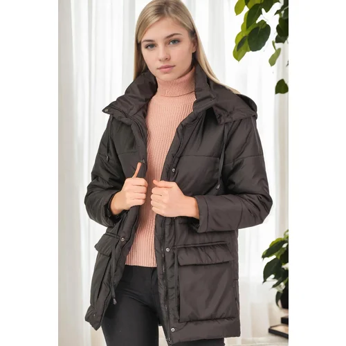 Dewberry Z6703 WOMEN'S COAT-BLACK-2