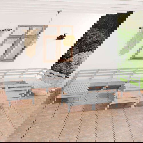  Vrtna sedežna garnitura 13-delna bela trdna borovina, (20676527) Cene