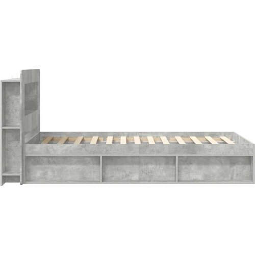  Okvir kreveta s pohranom s uzglavljem Betonska siva 80 x 200 cm Slike