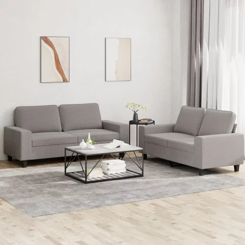  2-dijelni set sofa smeđesivi od tkanine