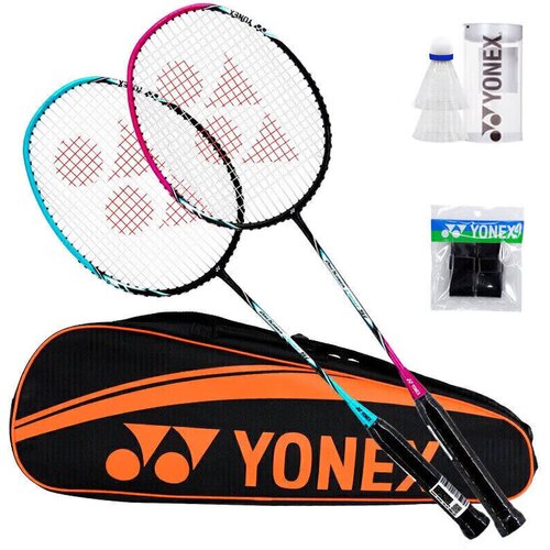 Yonex Set reketa za badminton, 2 komada, Plavo-crveni Cene