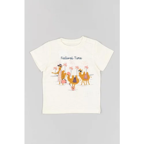 Zippy Pamučna majica kratkih rukava za bebe boja: bež