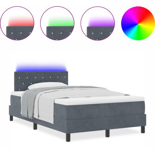 VidaXL Box Spring Krevet s Madracem Tamno Sivi Mali Dupli Bar&amp;scaron;un Slike