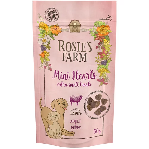 Rosie's Farm Snacks Puppy & Adult "Mini Hearts" janjetina - 5 x 50 g
