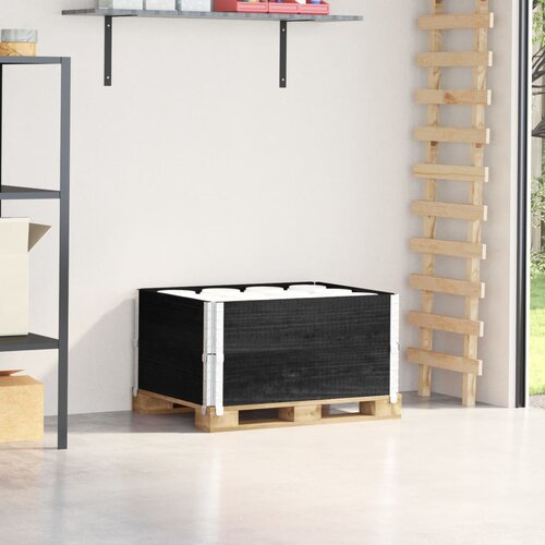  Okviri za palete 2 kom crni 80x60 cm od masivne borovine Slike