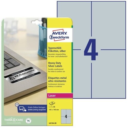 Etikete zweckform l6134/20 105x148 srebrne zelo odporne ZWECKFORM1 Cene