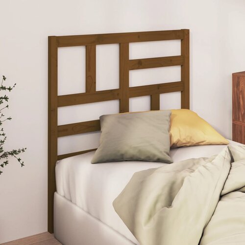VidaXL Posteljno vzglavje medeno rjavo 96x4x104 cm trdna borovina, (20644850) Slike