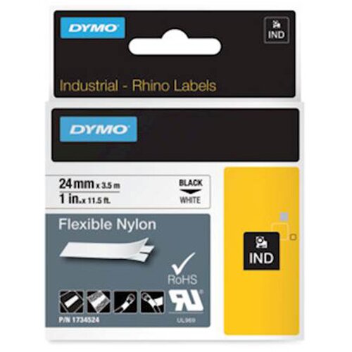 Dymo Trak Rhino Nylon 1734524, 24 mm / 3.5 m (črn/bel), original Slike