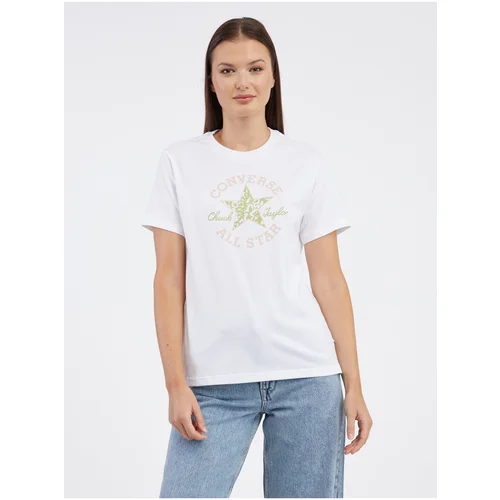 Converse White Women's T-Shirt Chuck Taylor Floral - Women