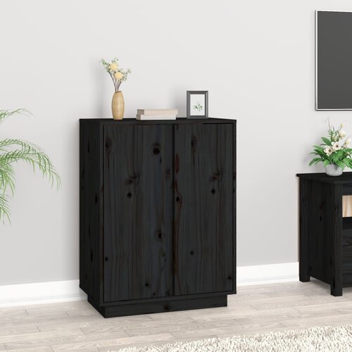 vidaXL Komoda crna 60 x 35 x 80 cm od masivne borovine Cijene