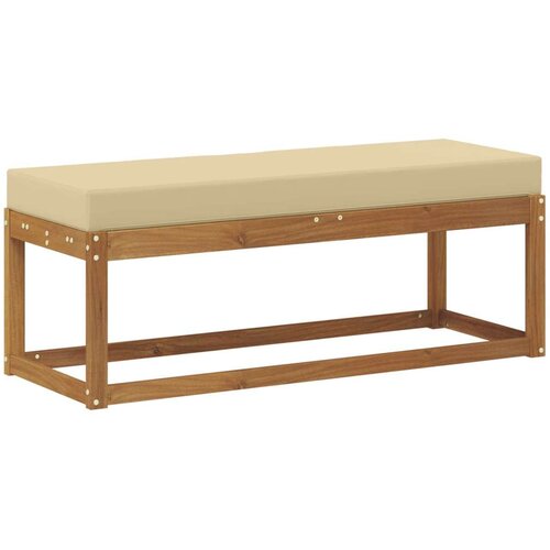  Vanjska stolica klupa s jastukom Prirodna 115 x 43 x 37 cm - Prirodno i bež 115 cm Otvoreno područje nogu Slike