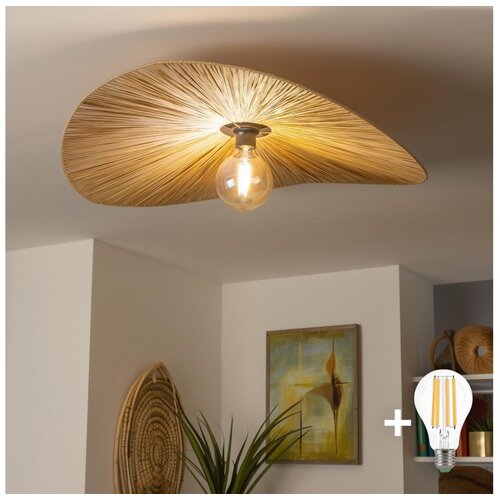  Brilagi - LED plafonski luster CERIA BOHO 1xE27/40W/230V prečnik 80 cm rafija/hrast Cene