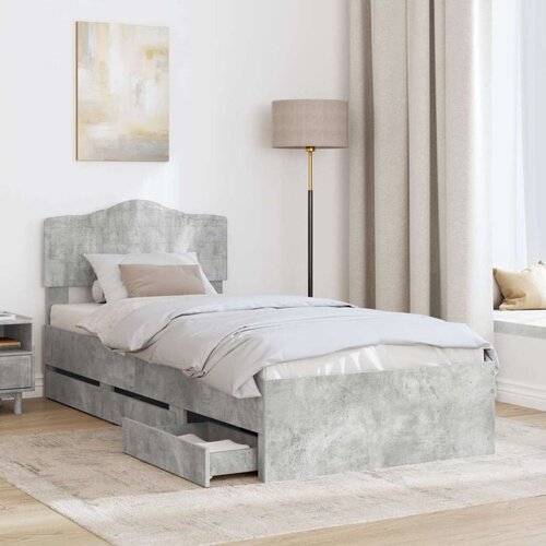 Okvir za krevet s ladicama Betonski sivi 90 x 200 cm - Beton siva 90 x 200 cm Slike