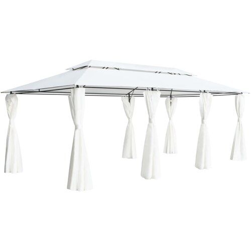 Paviljon Sjenica sa zastorima 600 x 298 x 270 cm bijela 180 g/m² Cijene