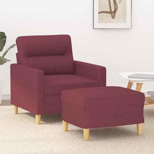  The Living Store Fotelj s stolčkom za noge vinsko rdeč 60 cm blago - Kavč S Stolčkom Za Noge, (21485160) Cene